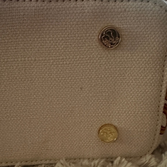 Authentic Spartina 449 Pepper Hall Woodblock Pink and Tan Embroidered Tote! NWT - Picture 10 of 11